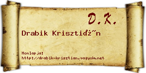 Drabik Krisztián névjegykártya
