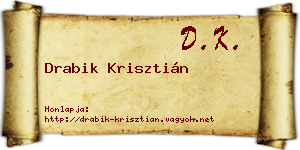 Drabik Krisztián névjegykártya
